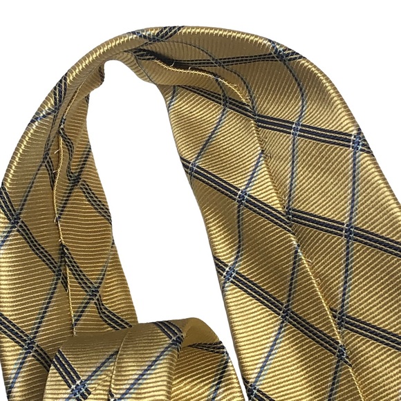 Chaps Yellow and Blues Plaid Silk Tie - Picture 10 of 15